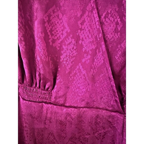 Michael Kors Women's Mini Dress Snake Print Jacquard Faux Wrap Deep Fuchsia 1X - Picture 4 of 12